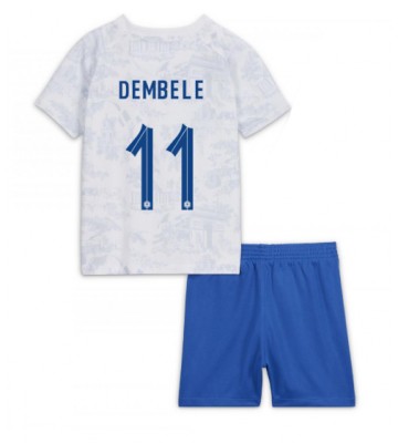 Frankrike Ousmane Dembele #11 Bortaställ Barn VM 2022 Kortärmad (+ Korta byxor)